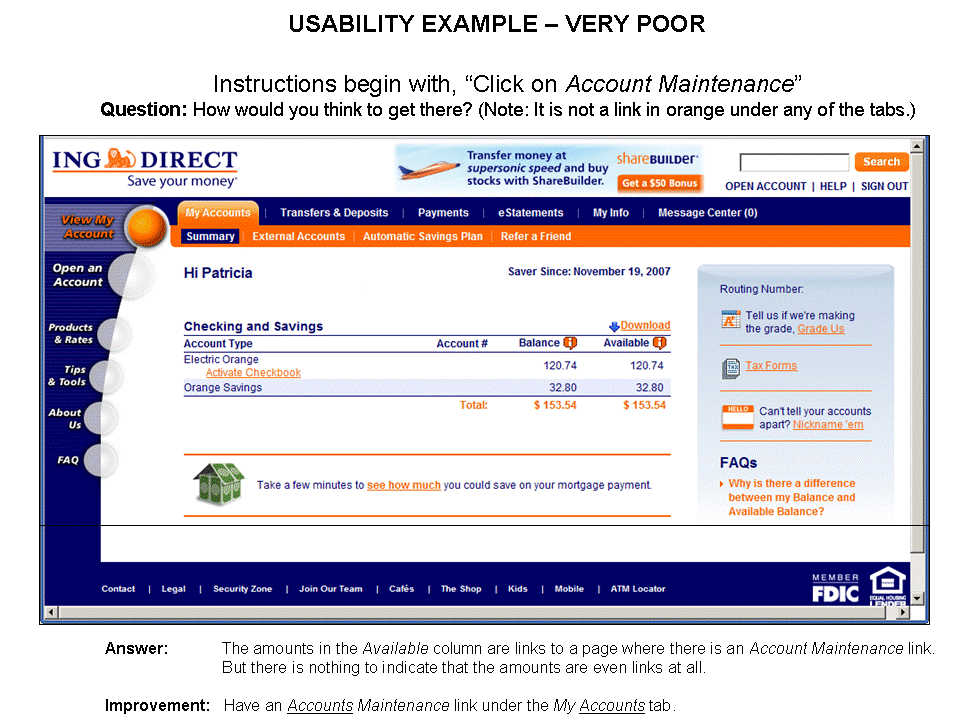 Usability - Poor - ING